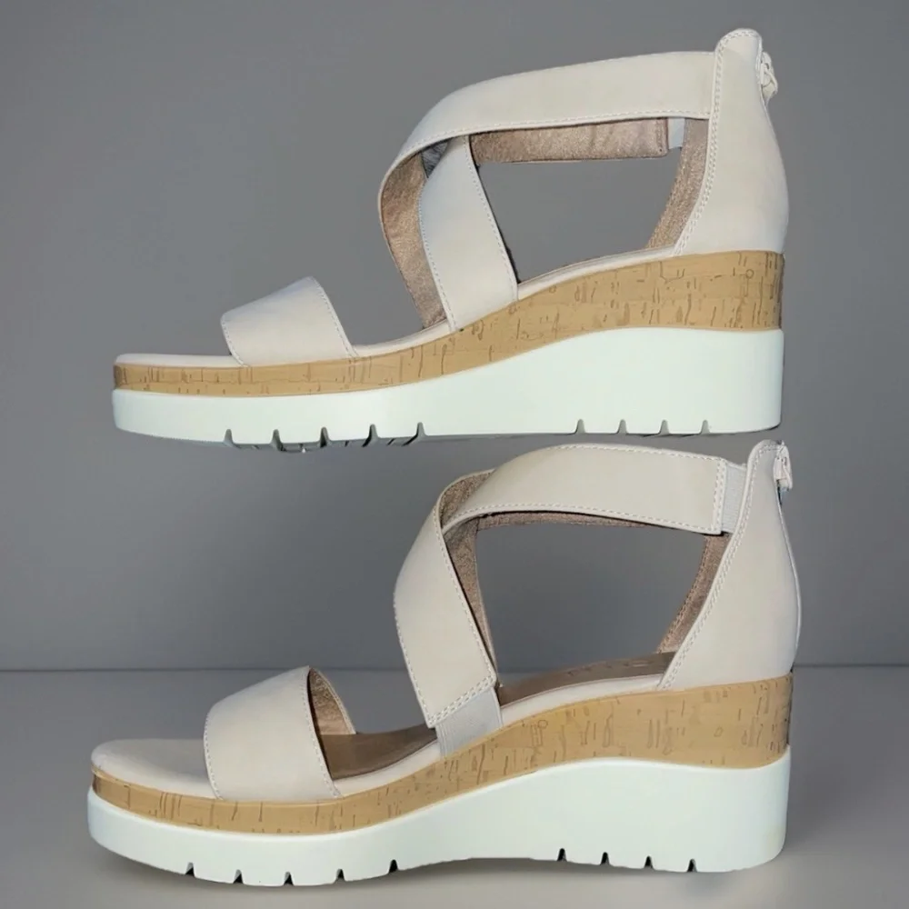 Soul Naturalizer Wedge Sandals 8.5 Wide Goodtimes Porcelain - Picture 9 of 15